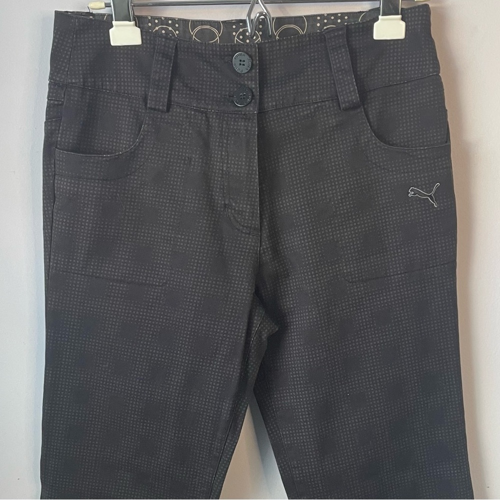 Puma Black Checkered Gray Dot Pattern Double Butt… - image 2